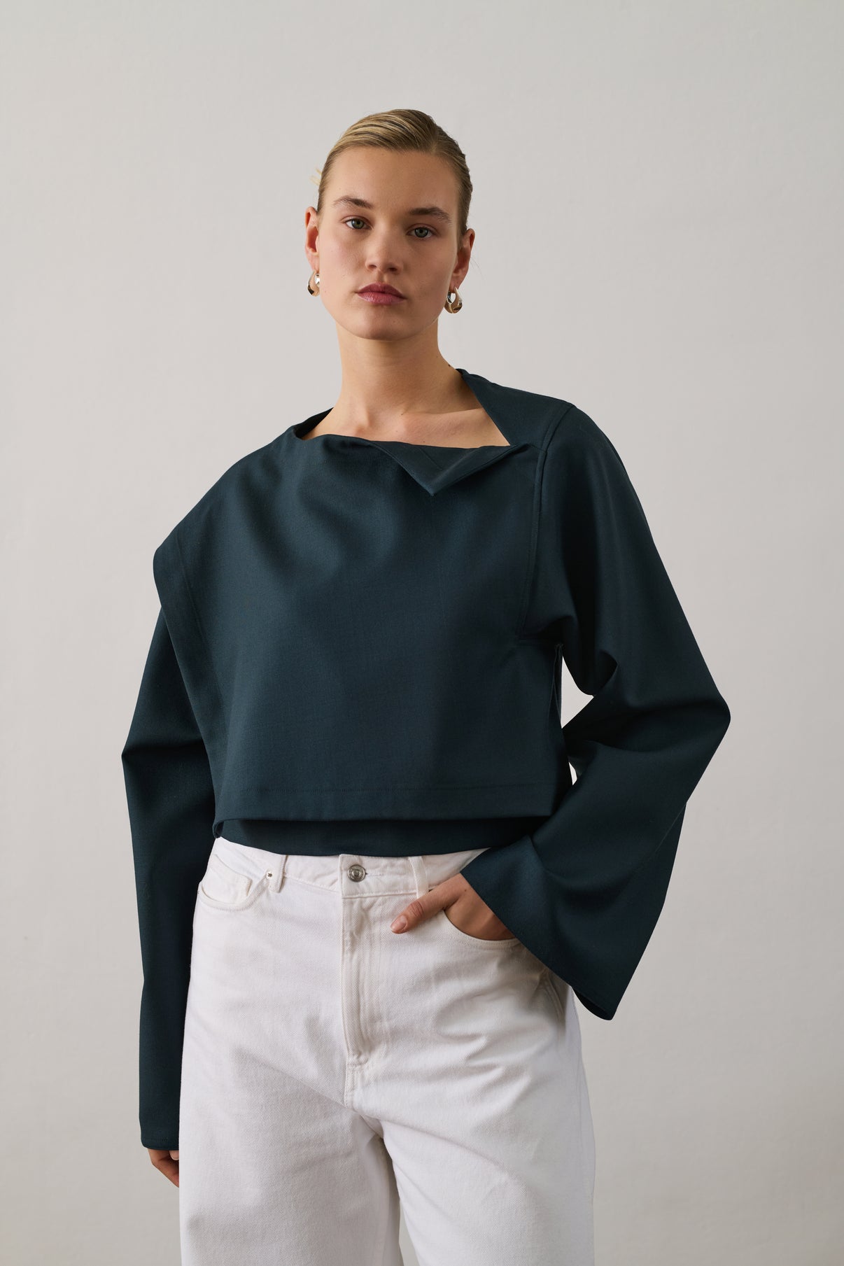 Blouse Eva - Pétrole - Laine - Femme vue 5